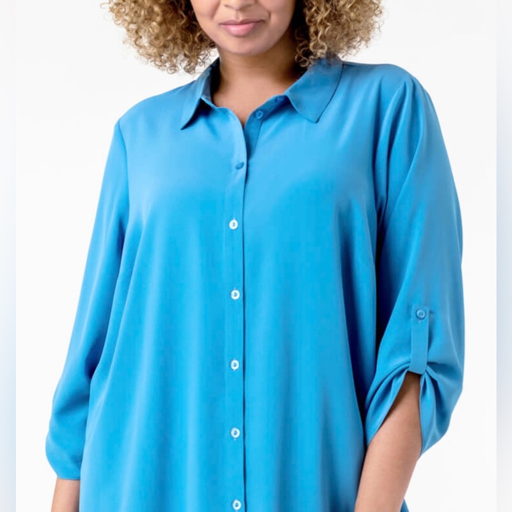 Vintage Roaman’s teal blouse size 1X